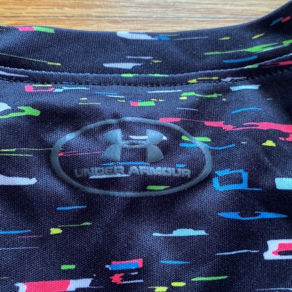 Under Armour Youth Large Black Multicolor Highlighter Shades Heatgear‎ Tee Shirt - Picture 5 of 5